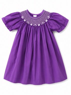 EUC Roslina Classic Smocked Purple Kids Dress
